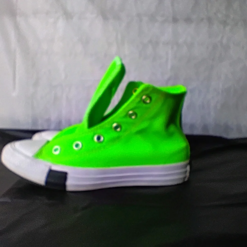 Converse Neon Green Patchwork Kids Sneakers Sz 13y